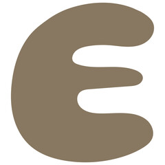 Abstract Organic Letter E in Brown
