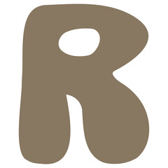 Abstract Organic Letter R in Brown