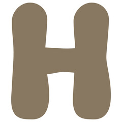 Abstract Organic Letter H in Brown