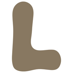 Abstract Organic Letter L in Brown