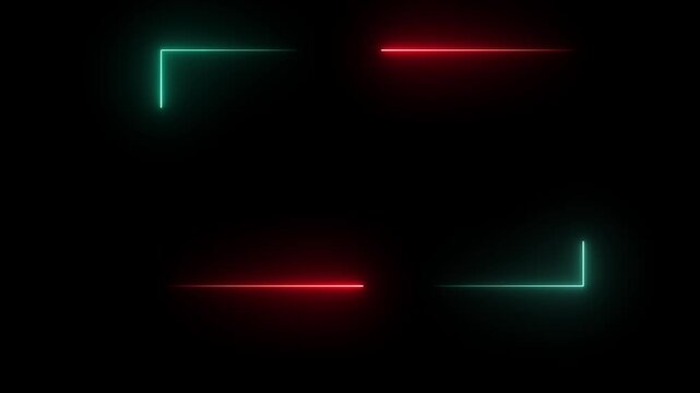 Animation of glowing neon rectangles abstract background. abstract glowing neon rectangle border frame. Square rectangle picture frame with two  tone  color motion graphic.