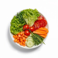 fresh vegetables on a white background