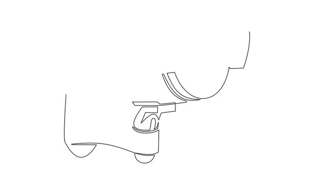 Animated self drawing of continuous line draw of surveillance cameras. Full length one line animation. 4K