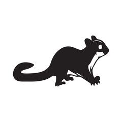 Fototapeta premium Black silhouette of a squirrel on a white background