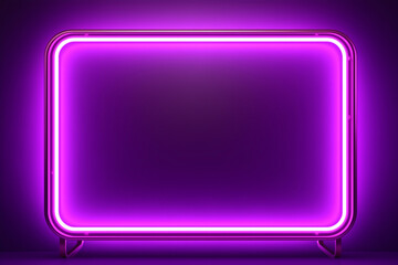 purple neon glowing frame rectangular shapes with rounded corners