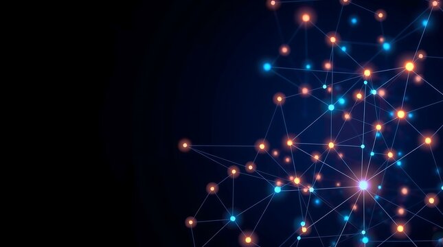 Abstract digital network connection, global data technology grid