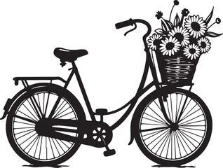 Vintage Floral Bicycle Silhouettes Bundle