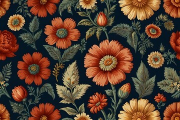 Vintage floral pattern Generative Ai
