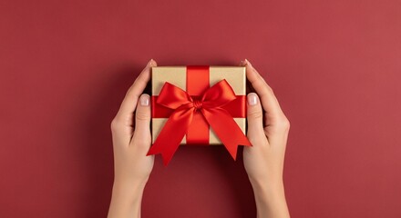 Giving the Gift of Joy a Gesture of Appreciation with Elegance and Grace a Beautiful Present Wrapped with Care a Symbol of Affection and Thoughtfulness Red Ribbon Delight