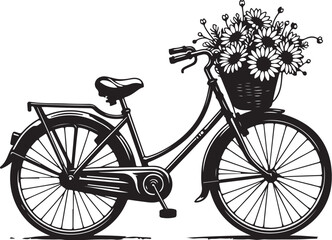 Vintage Floral Bicycle Silhouettes Bundle