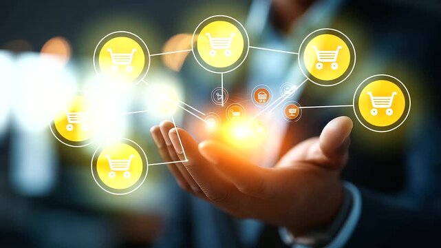 Procurement management concept crop below eyes background softly defocused digital procurement contracts supply chain retail logistics supplier processes businessman with