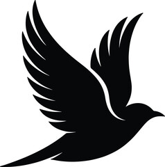 Fototapeta premium Elegant Flying Bird Silhouette – Minimalist Animal Design for Logo, Nature, and Freedom Concepts