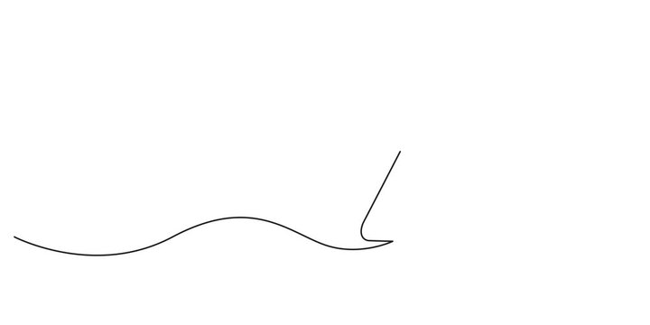 Yellow exclamation mark in triangle in one line art style. Exclamation mark drawing with editable black stroke on white background. Vector illustration.