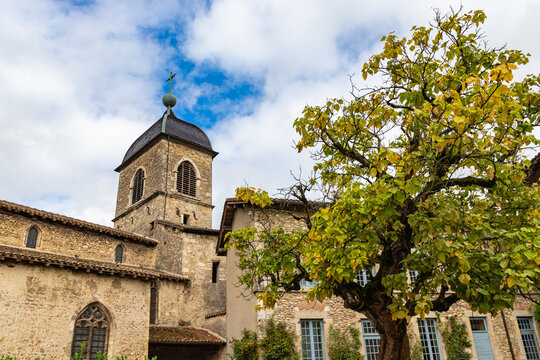 Church of Perouges, France, a medieval walled town, a popular touristic attraction