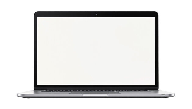 A laptop with a blank white screen on black back .ai generative, transparent background, white background. isolated on white background, png, jpeg, jpg.