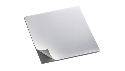 White post it with shadow on transparent background, png image