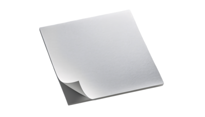 White post it with shadow on transparent background, png image