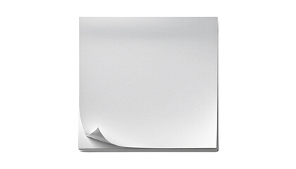 White post it with shadow on transparent background, png image