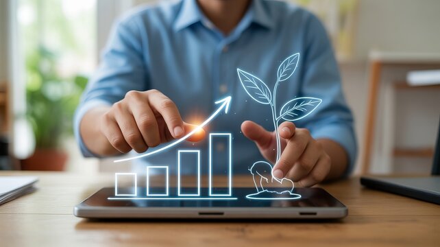 Child and adult engage with futuristic holographic technology for smart education and digital learning at home