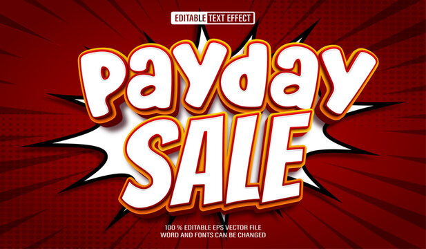 Editable 3d text style effect - Payday Sale 3d text effect Template