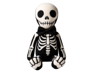 Animated Skeleton with Bowtie: A charming and whimsical skeleton character, adorned with a stylish bowtie, sits poised, ready to add a touch of playful spookiness to any occasion.
