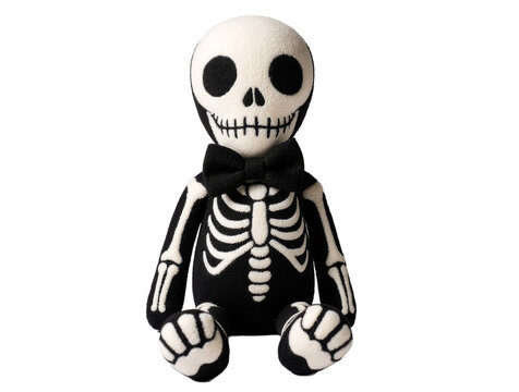 Animated Skeleton with Bowtie: A charming and whimsical skeleton character, adorned with a stylish bowtie, sits poised, ready to add a touch of playful spookiness to any occasion.