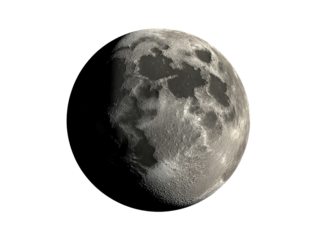 Lunar Orb: A detailed depiction of the Moon, its surface scarred with craters and shadowed valleys, floating in the vast expanse of the cosmos.