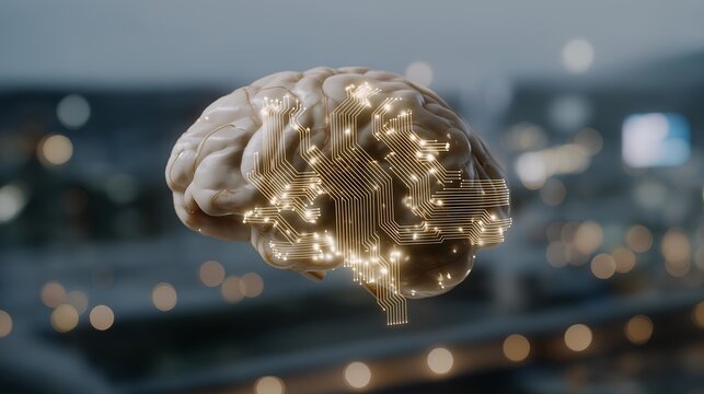 AI-powered neural network processors visualized as glowing circuits in 3D space, floating holographically above a high-tech lab desk, emphasizing next-gen AI chip design, deep learning hardware,