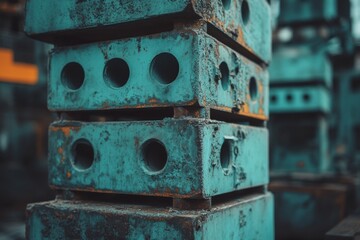 selective focus industrial aluminum formwork ready for use