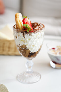 Dessert with sponge cake