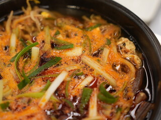 Korean traditional food. Spicy Beef and Vegetable Soup : yukgaejang