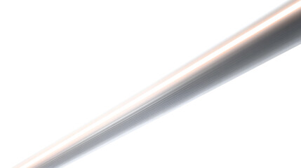 Bright, abstract light streak on a clean white background, suggesting movement and energy.