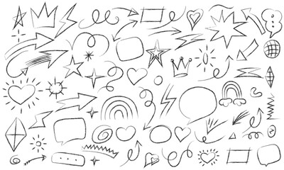 Hand Drawn Doodles Collection: Vector Arrows, Stars, Hearts