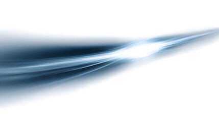 Abstract glowing blue light streaks on a white background, symbolizing speed and energy.
