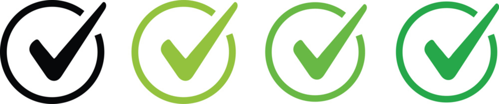 Bold green checkmark icon centered in a square on white. Minimalist, clean design symbolizing success, completion, or approval. Bright, uniform lighting. Flat vector illustration for digital use