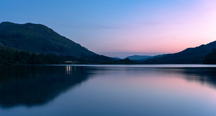 mountain lake in the morning