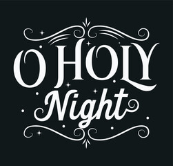 O Holy Night Christmas Typography Design