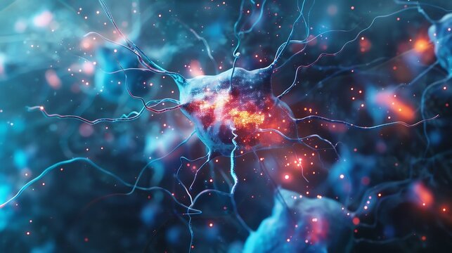 Neuron cells network brain activity neural connections synapse nervous system science medical research biology