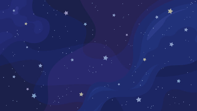 宇宙空間に散らばる星をイメージした背景イラスト_16:9