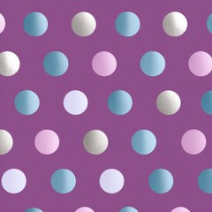 Colorful pastel polka dot pattern on vibrant purple background