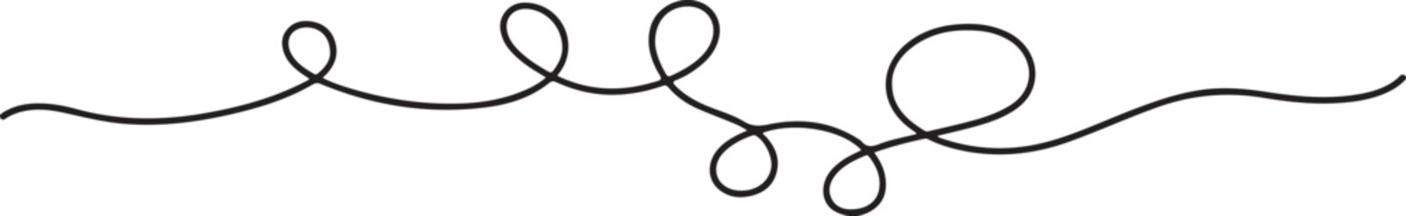 Black Swirling Flourish Line Art curve