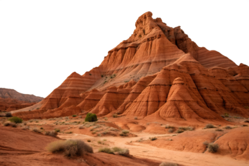 Striking Red Rock Formations Under Sunlight Captivating Desert Landscape Featuring Dramatic Cliffs and Geological Wonders in the Arid Wilderness