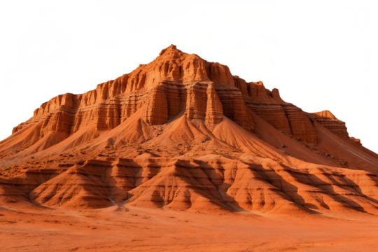 Mesmerizing Desert Landscape A Towering Mountain of Red Earth Under a Bright Sky