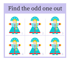 Puzzle game for children. Attention task. Kids activity page.