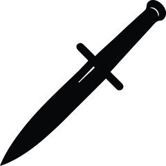 Dagger Antique Silhouette Vector Art Illustration