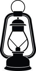 Hurricane lamp silhouette vector art illustration