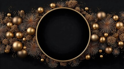 Golden New Year's Eve Celebration Sparkle Frame