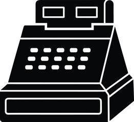 Old cash register silhouette vector art illustration