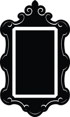 Vintage painting frame silhouette vector art illustration