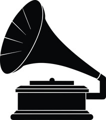 Phonograph silhouette vector art illustration